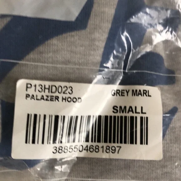 New grey Palace hoodie, small.